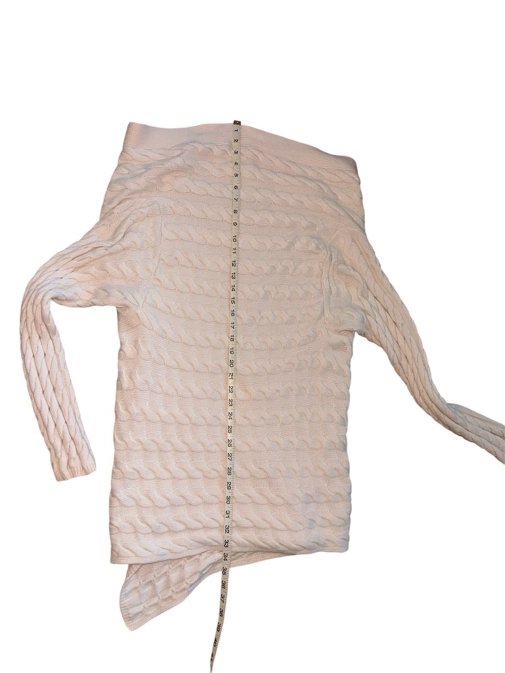 Cable Knit Cotton Blend Shawl Cardigan Sweater Asymmetrical One Size Med to 2x - Picture 6 of 16
